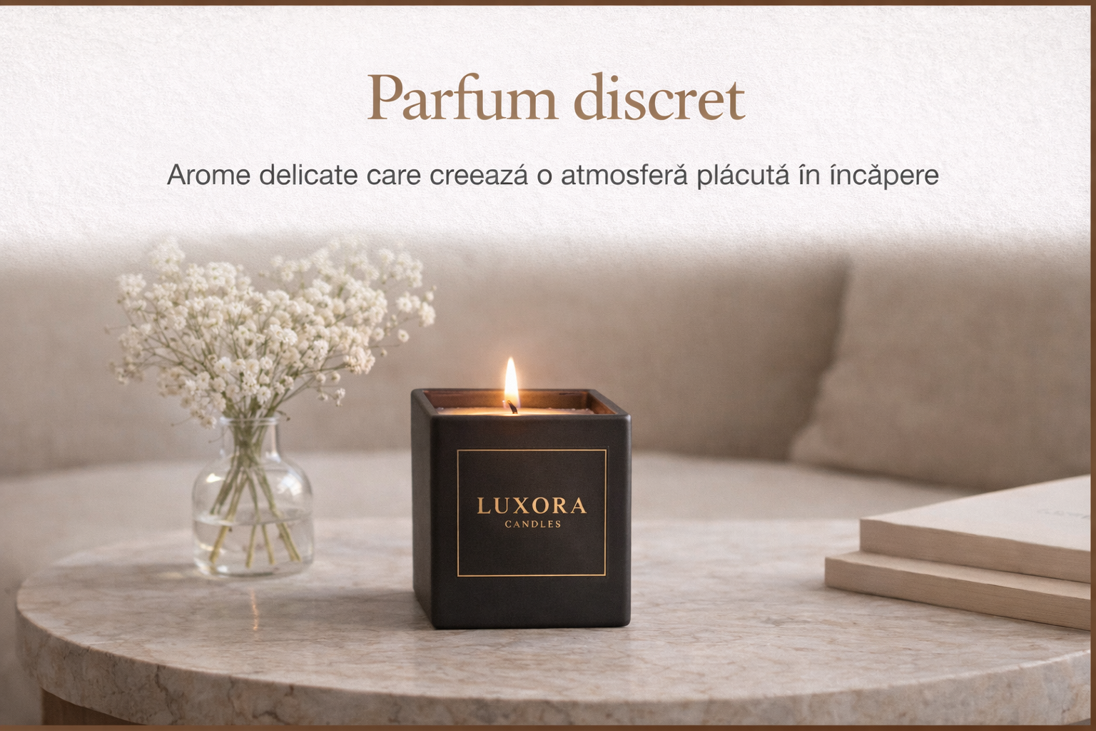 lumânare parfumată din ceară de soia cu aromă delicată pentru decor interior