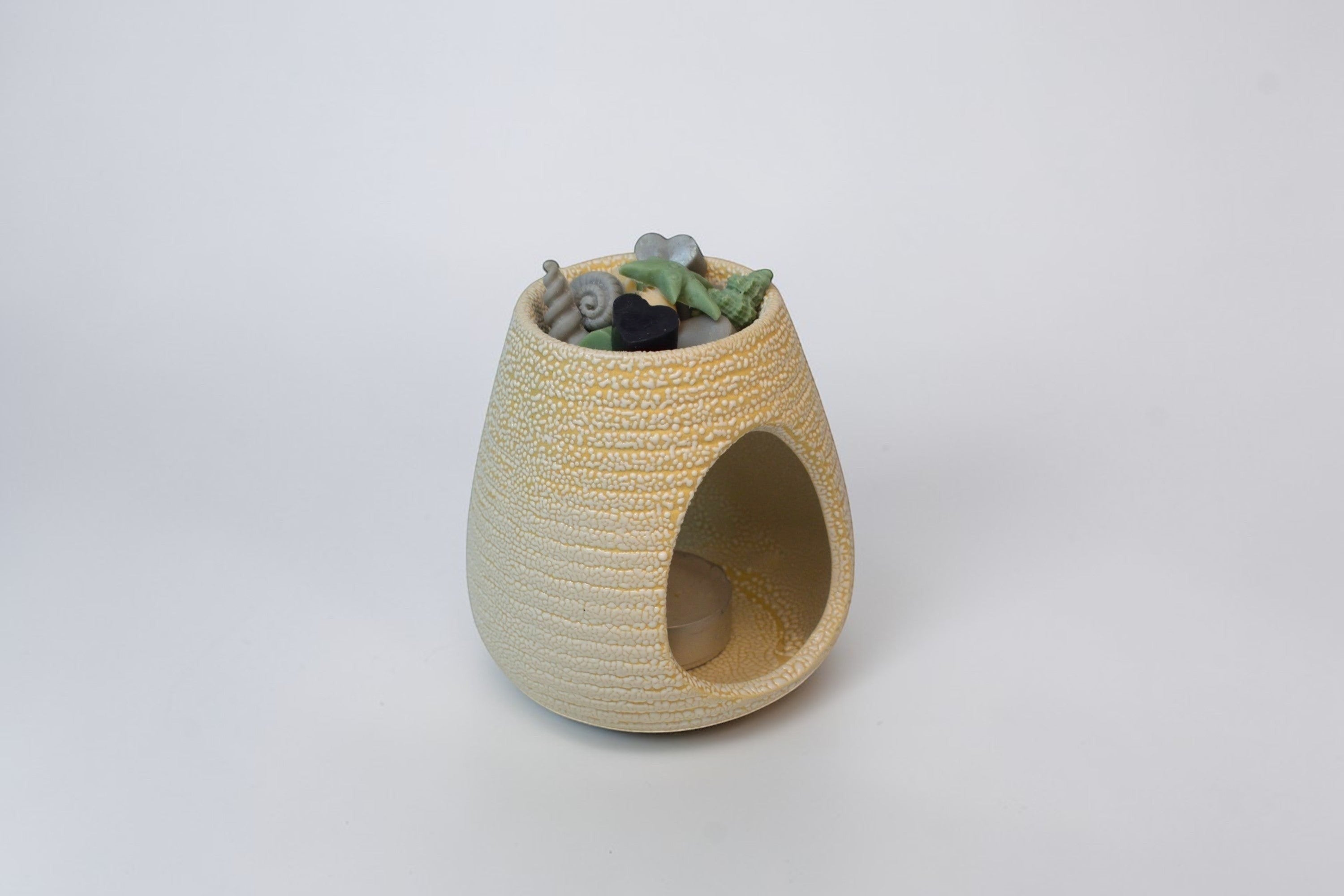 wax melts parfumate Luxora din ceară de soia, forme decorative mixte flori și scoici, parfum pentru casă utilizat cu arzător ceramic