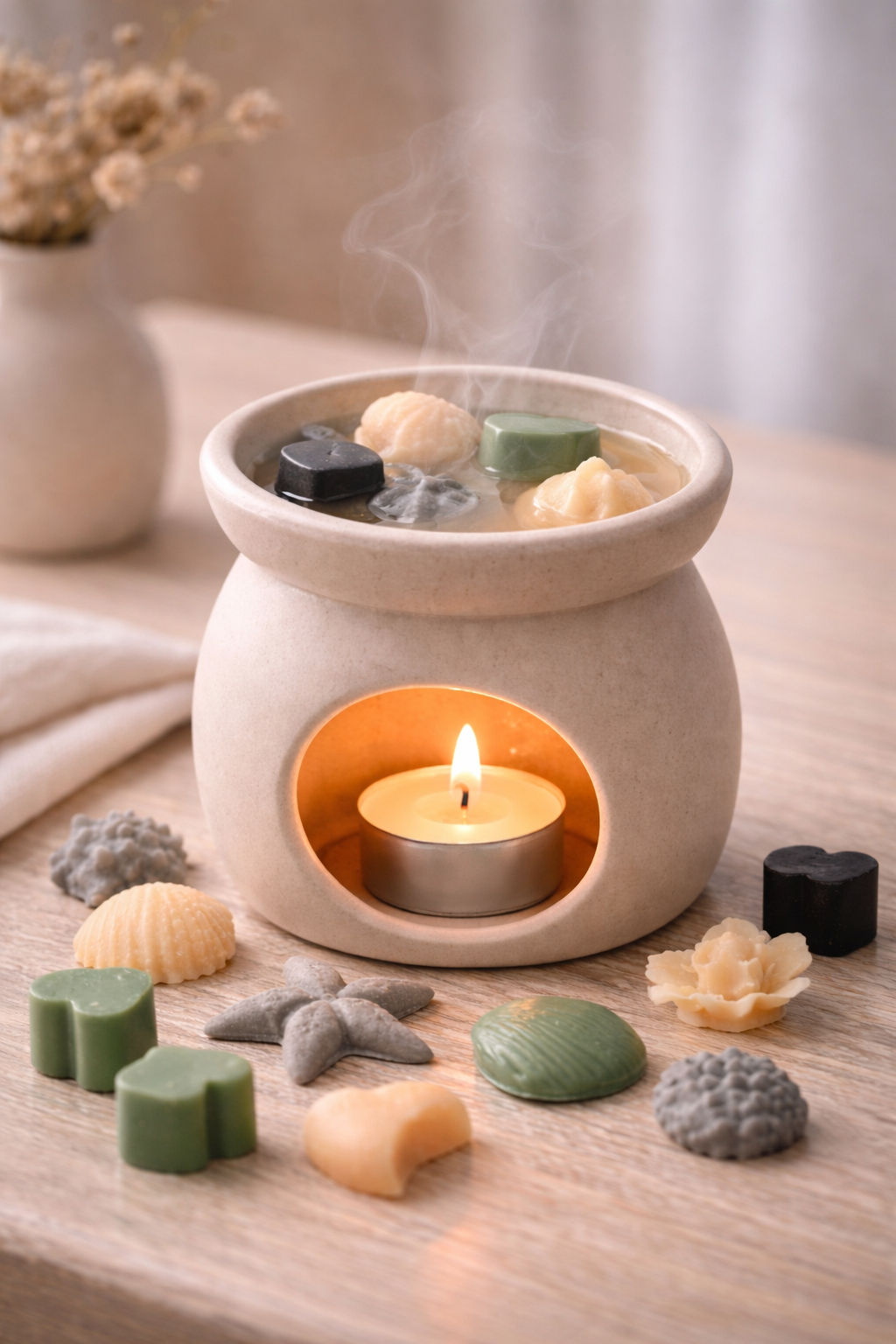 wax melts parfumate topite oferind parfum intens în cameră