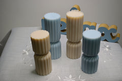 Lumânare decorativă – cilindru spiralat cu dungi