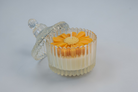 Mărturie de nuntă, lumânare în formă de floare în recipient de sticlă, ceară de soia, Luxora Candles